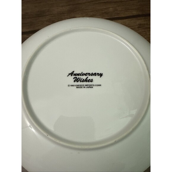 Enesco 40th ANNIVERSARY WISHES | Porcelain Plate | 8.5 Inches | Japan | 1983 - Picture 4 of 4